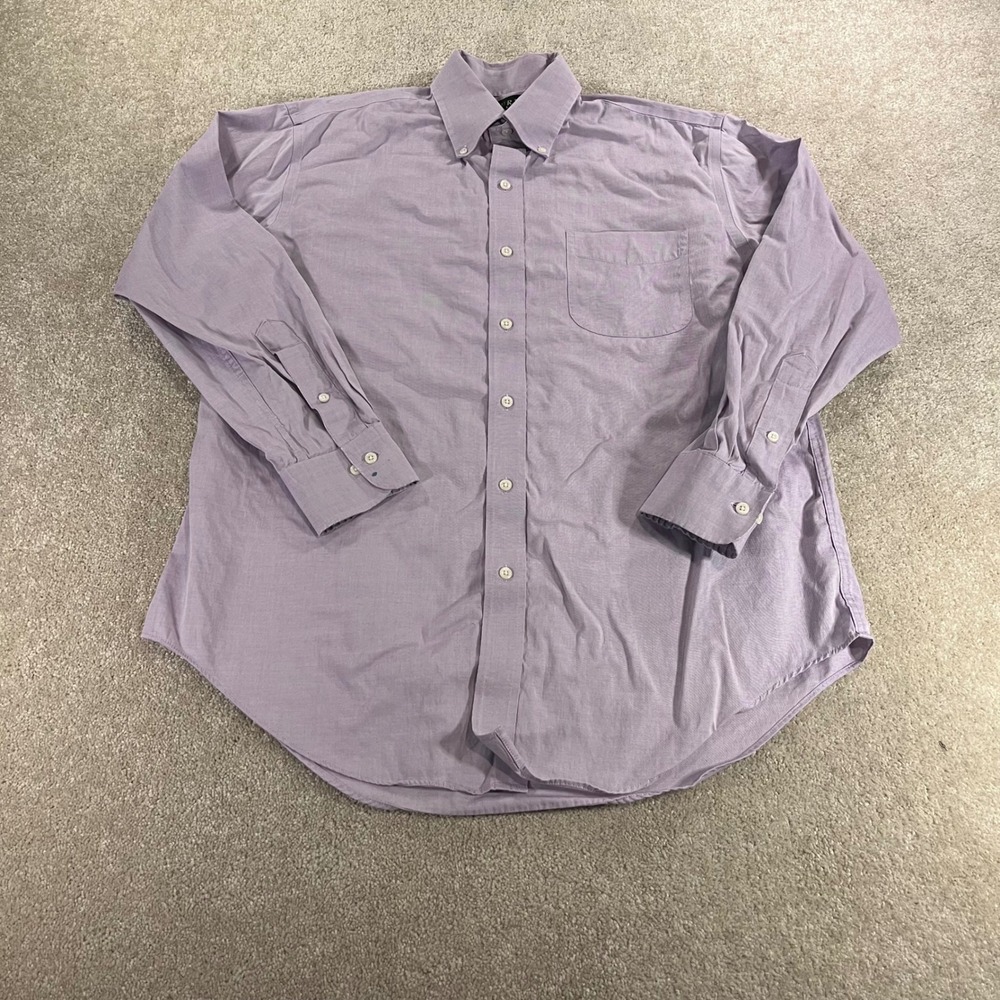 Lauren Ralph Lauren Shirt Mens 16 32/33 Purple Classic Fit Non-Iron Cotton